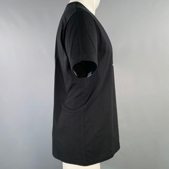 AGNÈS B. Size M Black White Cotton Lizard Short Sleeve T-shirt - Picture 3 of 7